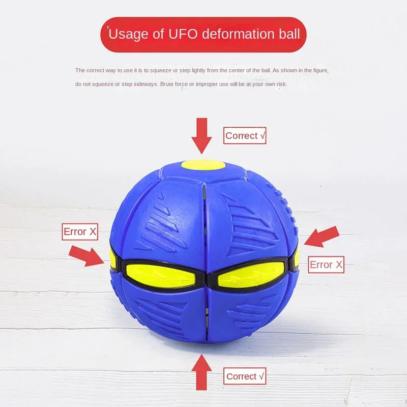 Dog Magic Deformation Flat Throw Disc Ball Pet Toy